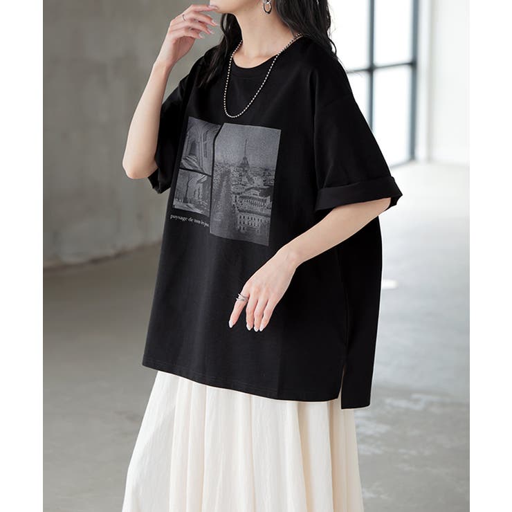 ブラック | Tシャツ プリント 接触冷感 | HUG.U