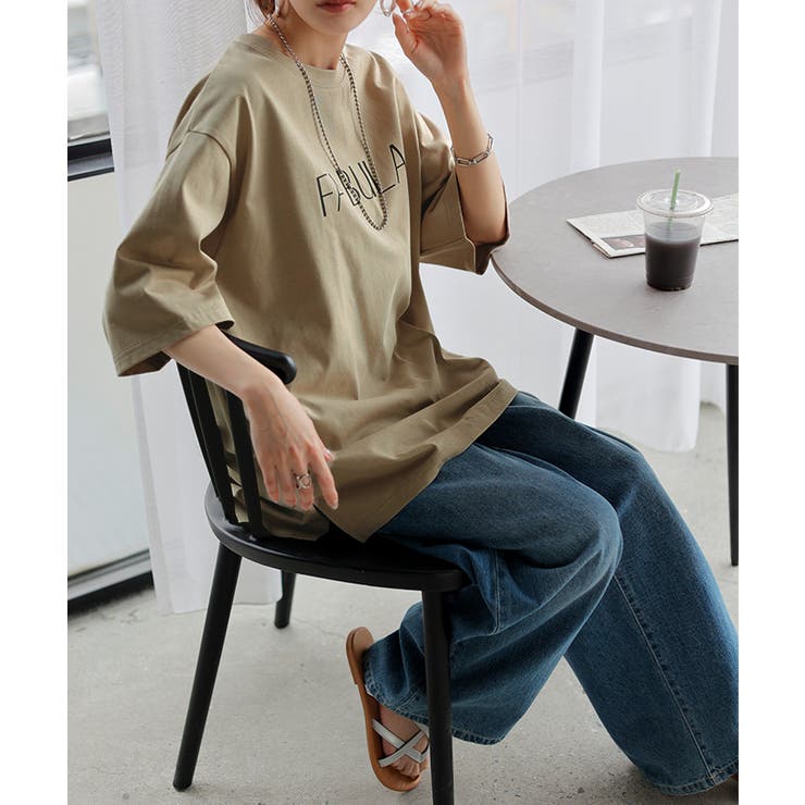 ラテベージュ | Tシャツ ロゴ 接触冷感 | HUG.U