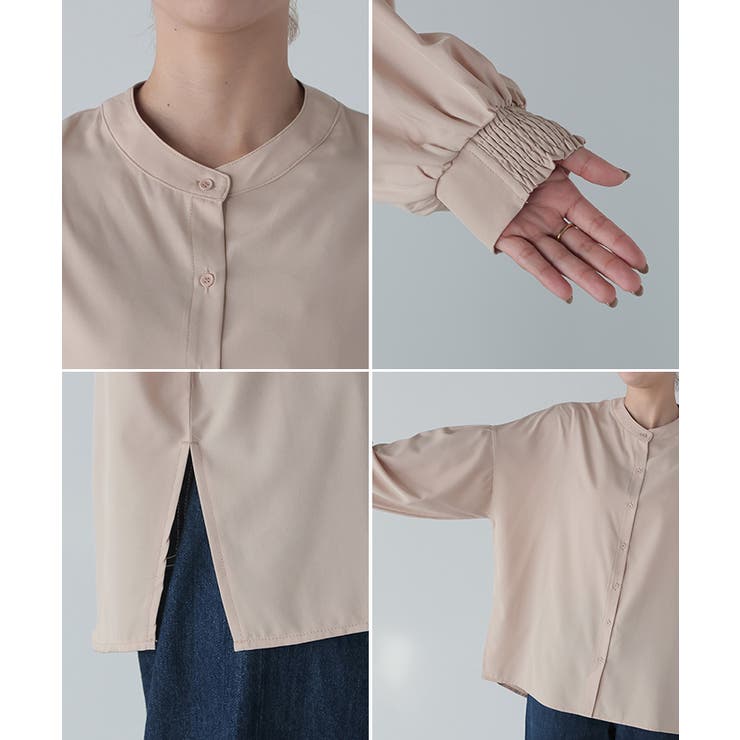 シャツ レディース ノーカラー | HUG.U | 詳細画像22 