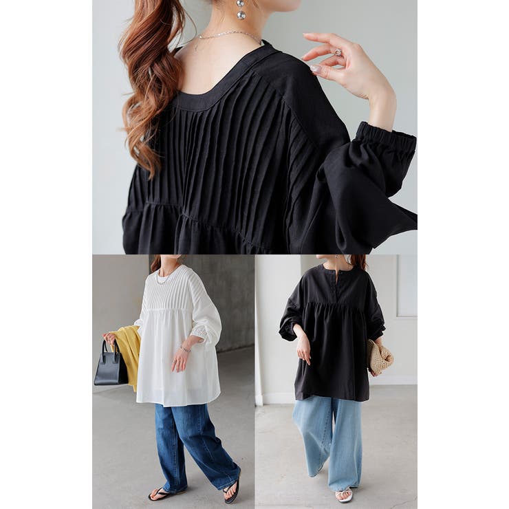 ブラウス 前後2WAY ノーカラー | HUG.U | 詳細画像21 