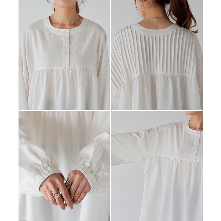 ブラウス 前後2WAY ノーカラー | HUG.U | 詳細画像22 