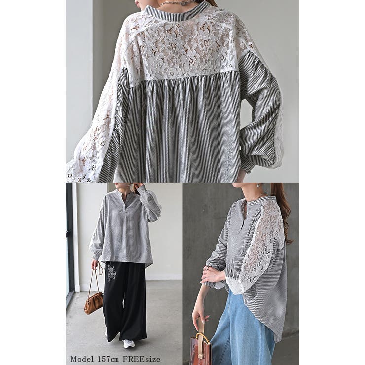 シャツ レディース ノーカラー | HUG.U | 詳細画像22 