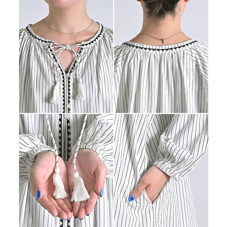 ワンピース シャツ 刺繍 | HUG.U | 詳細画像21 