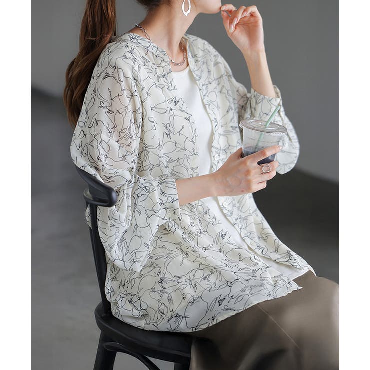 シャツ レディース ノーカラー | HUG.U | 詳細画像23 