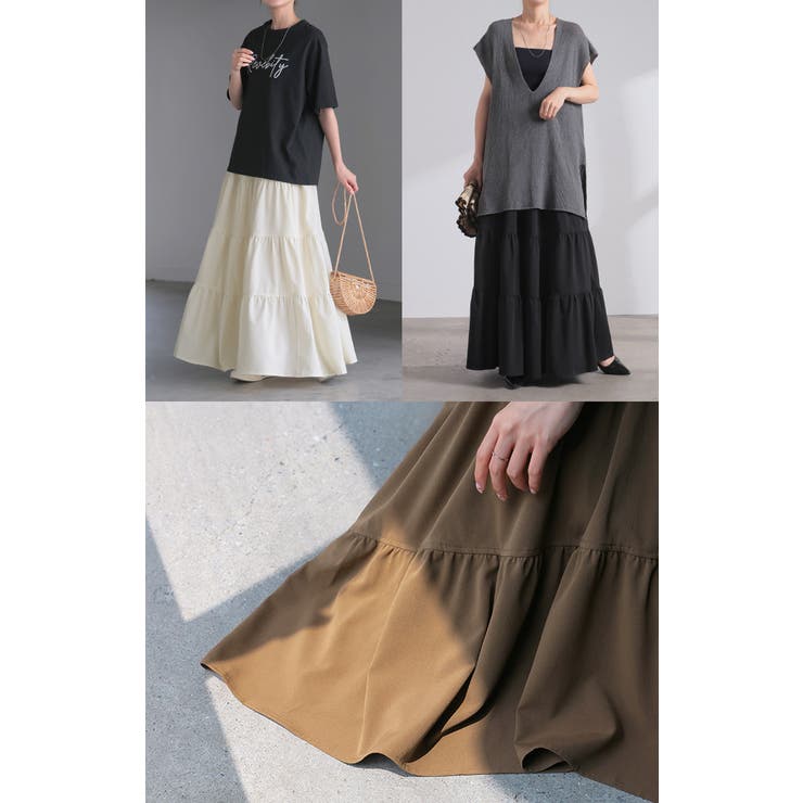 スカート ロング ティアードスカート | HUG.U | 詳細画像21 