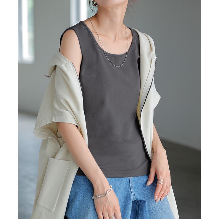 アースグレー | タンクトップ レイヤード インナー | HUG.U