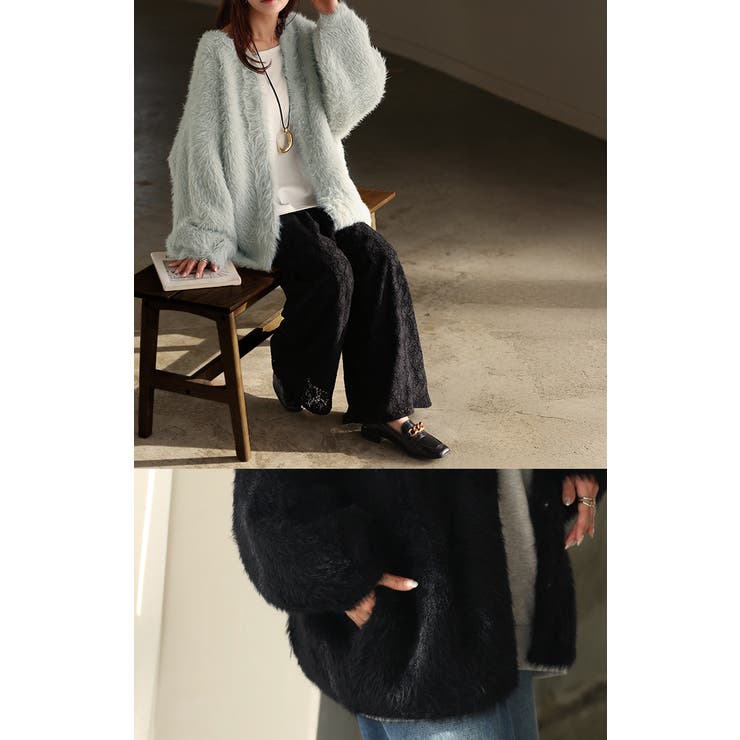 カーディガン フェザー パフスリーブ | HUG.U | 詳細画像18 