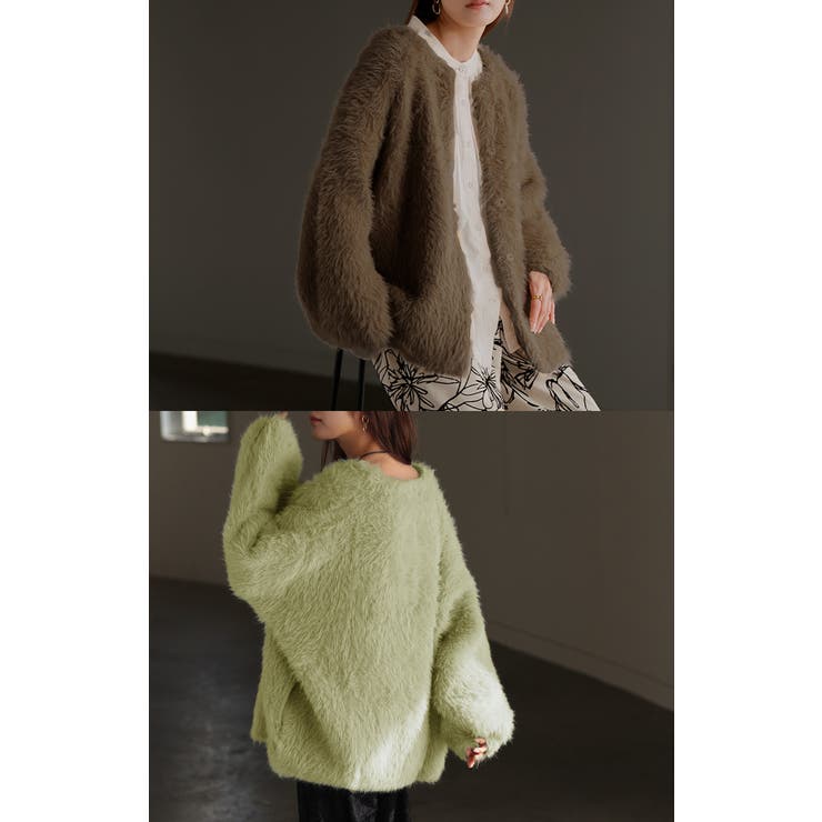 カーディガン フェザー パフスリーブ | HUG.U | 詳細画像5 