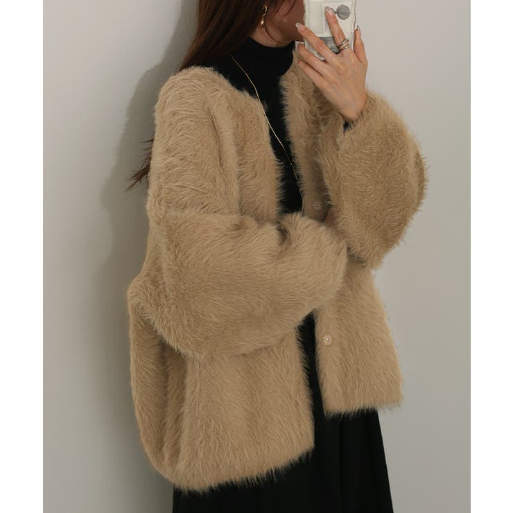 カーディガン フェザー パフスリーブ | HUG.U | 詳細画像7 