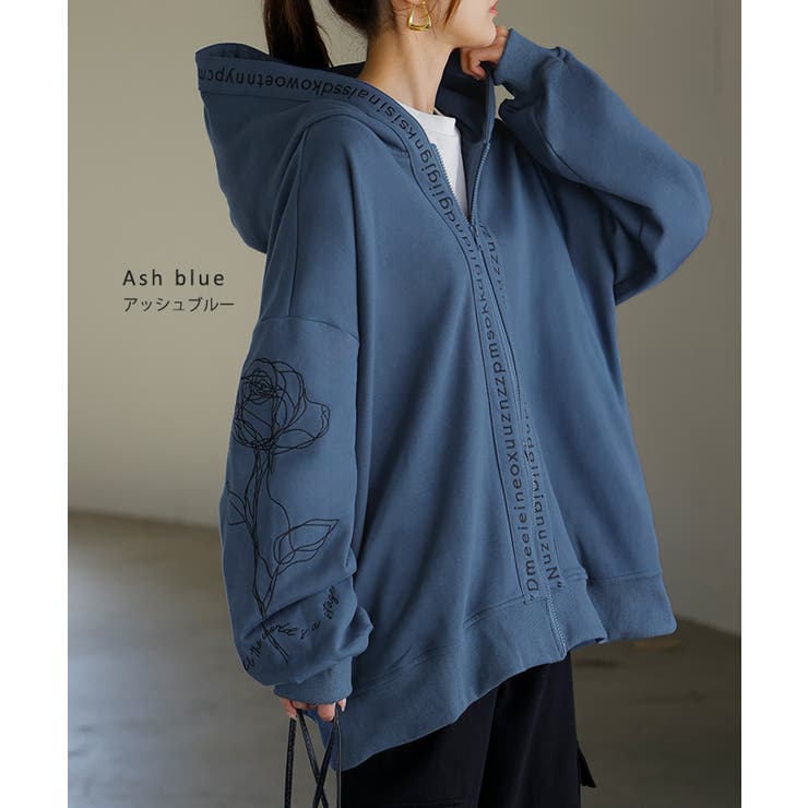 d.i.a. 薄手ロングパーカー 刺繍 パーカー 刺繍 レディース[品番：HHHW0005115]｜HUG.U（ハグユー）の