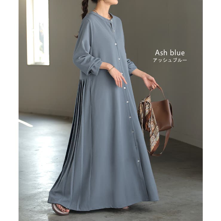 ワンピース プリーツ ノーカラ― | HUG.U | 詳細画像12 