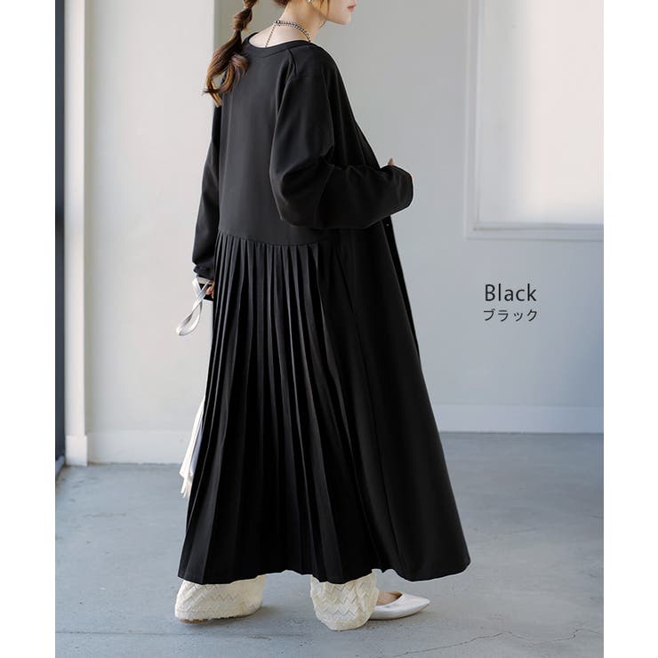 ワンピース プリーツ ノーカラ― | HUG.U | 詳細画像14 