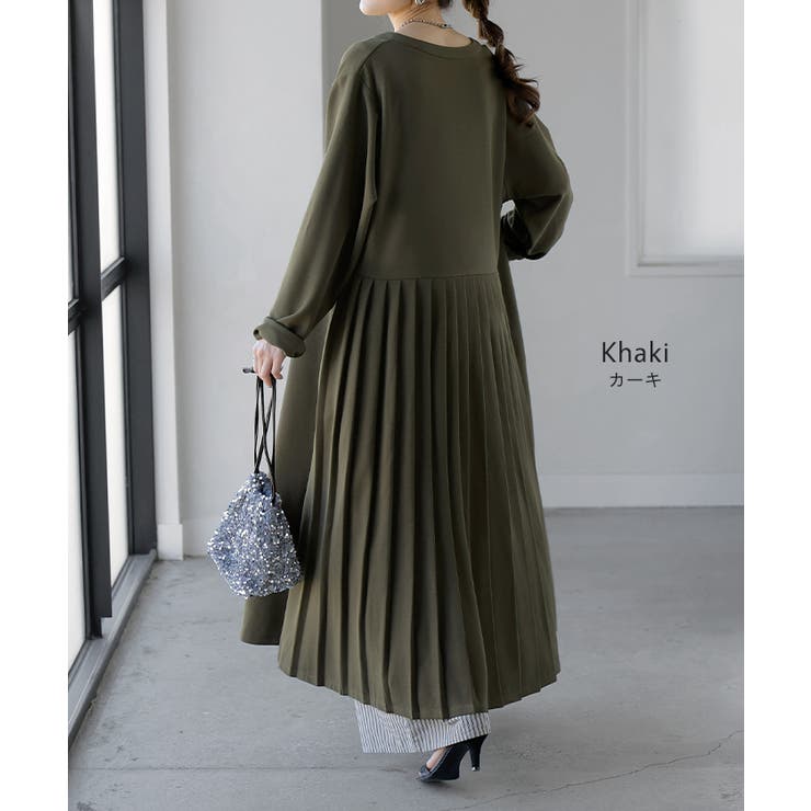 ワンピース プリーツ ノーカラ― | HUG.U | 詳細画像17 