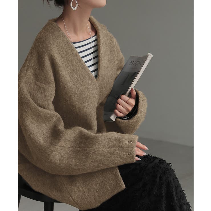 オーツベージュ | コート シャギー ドルマンスリーブ | HUG.U