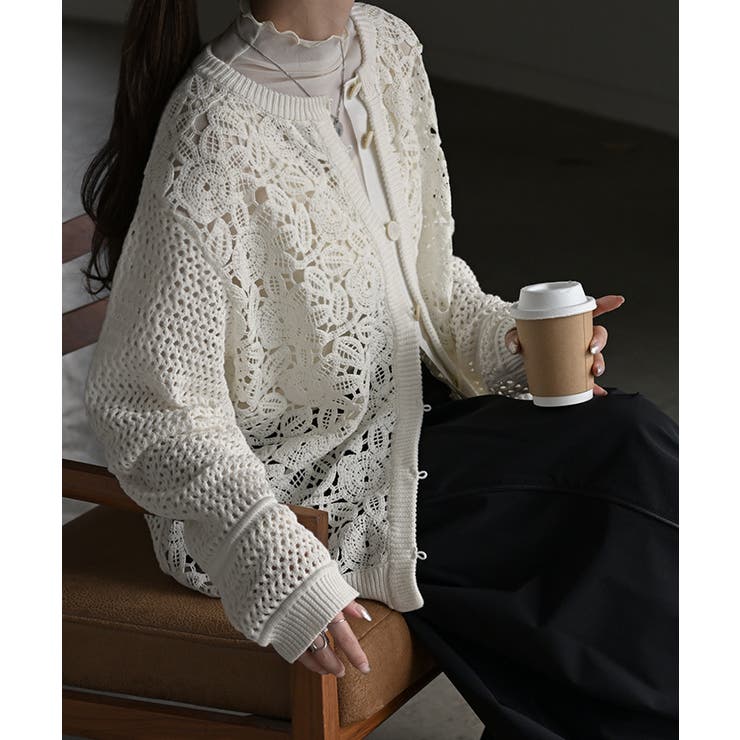 カーディガン ニット クロシェ編み | HUG.U | 詳細画像21 