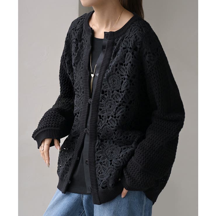 カーディガン ニット クロシェ編み | HUG.U | 詳細画像5 