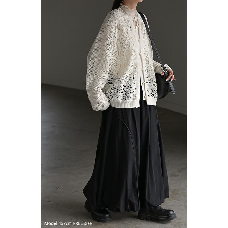 カーディガン ニット クロシェ編み | HUG.U | 詳細画像6 