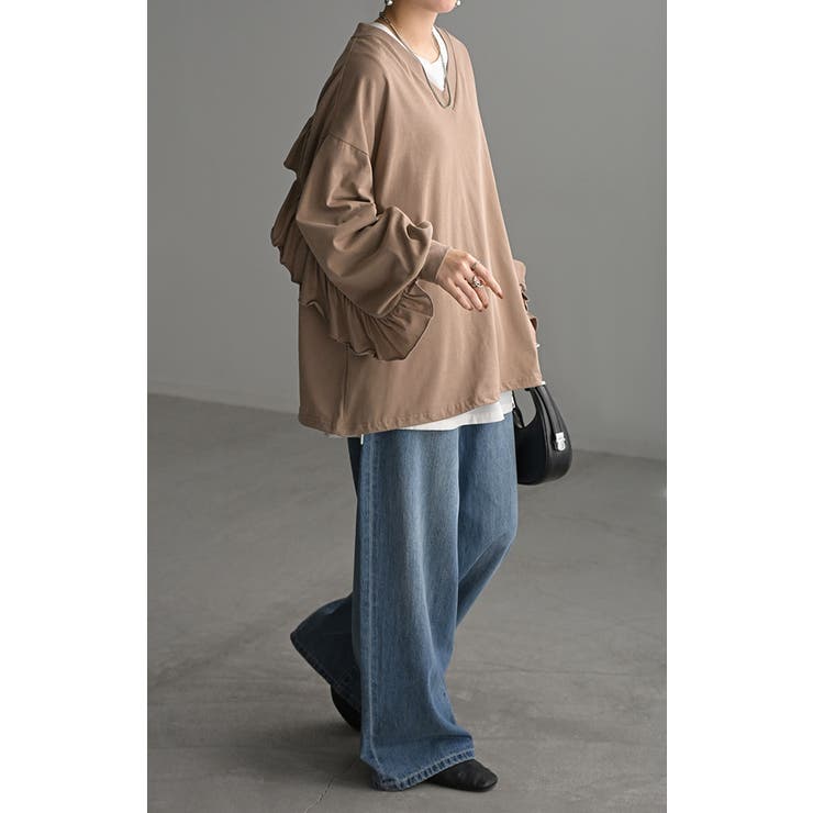 ロンT Vネック フリル | HUG.U | 詳細画像12 