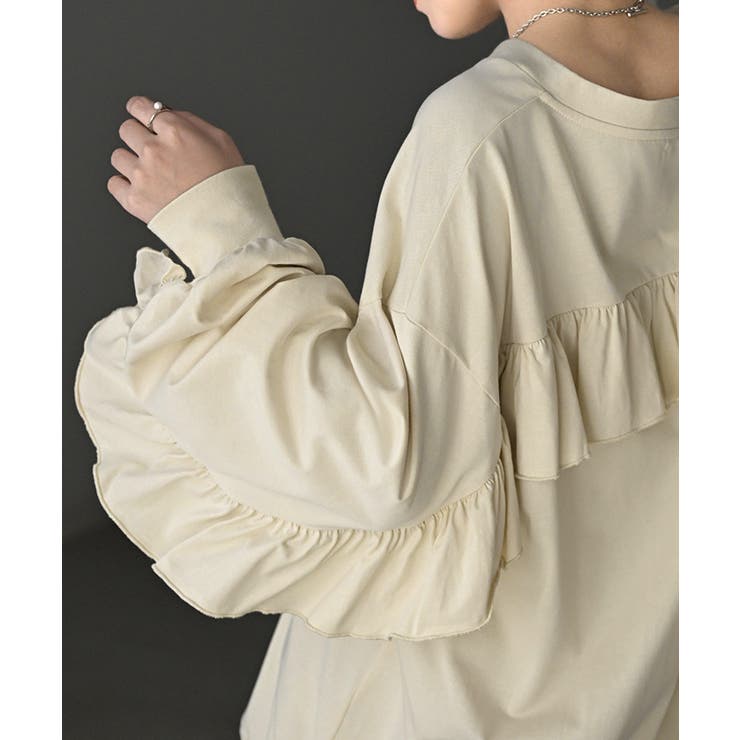 ロンT Vネック フリル | HUG.U | 詳細画像14 