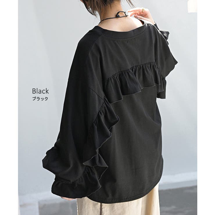 ロンT Vネック フリル | HUG.U | 詳細画像16 