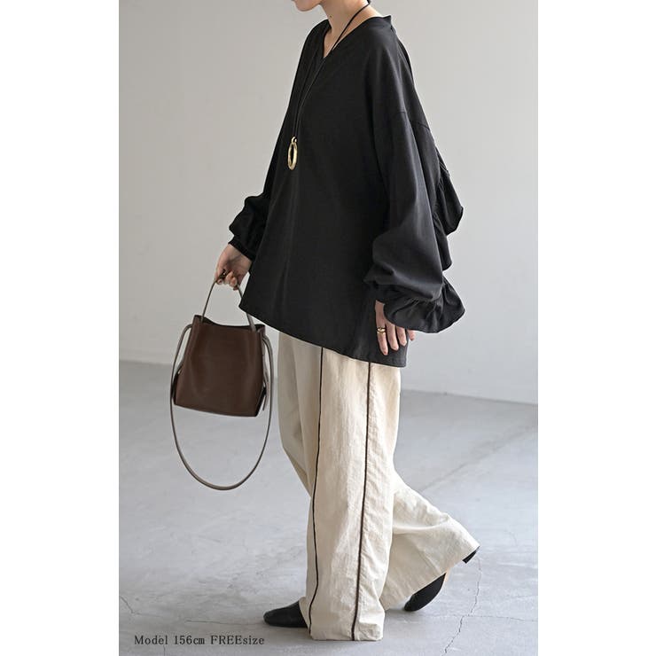 ロンT Vネック フリル | HUG.U | 詳細画像4 