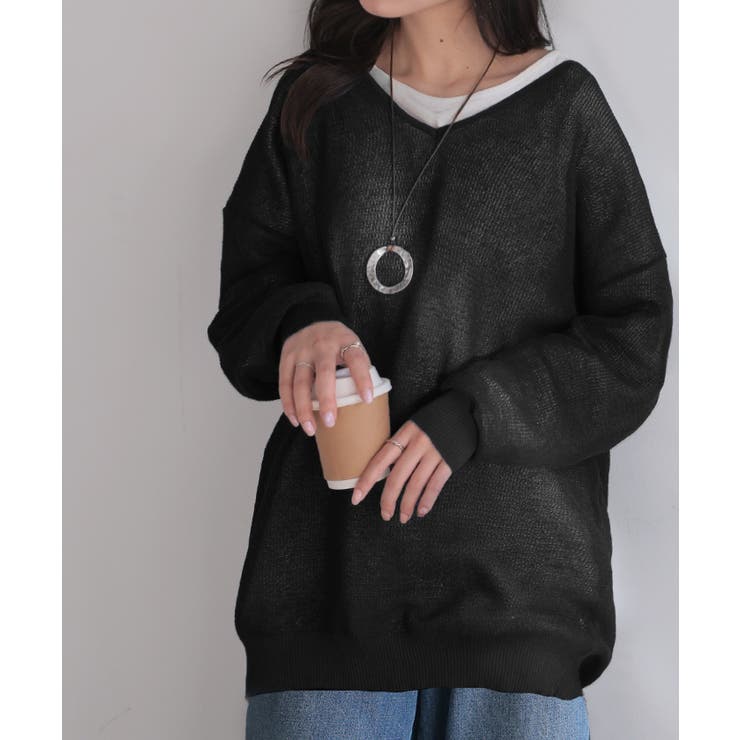 ニット シャリ感 透かし編み | HUG.U | 詳細画像5 