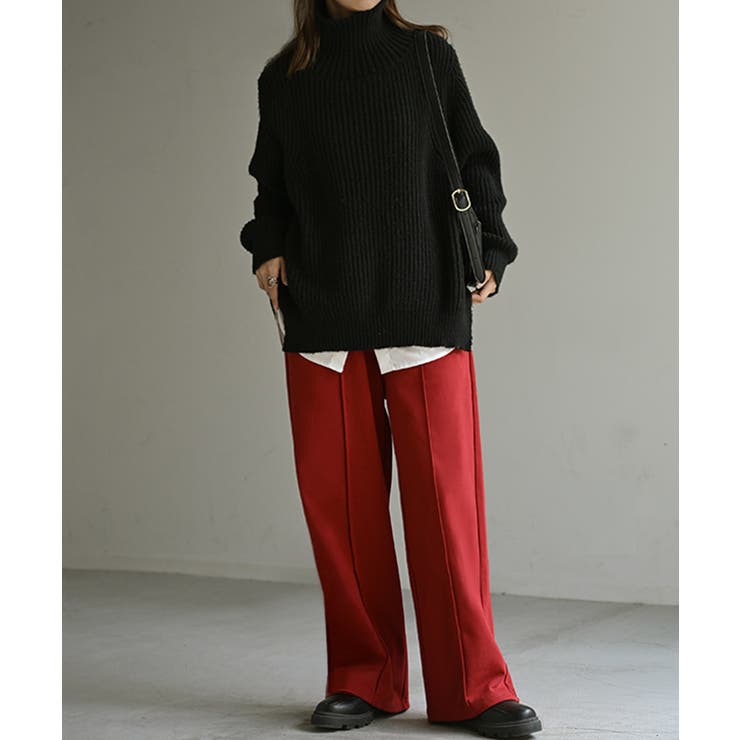 レッド | パンツ ワイド タックパンツ | HUG.U