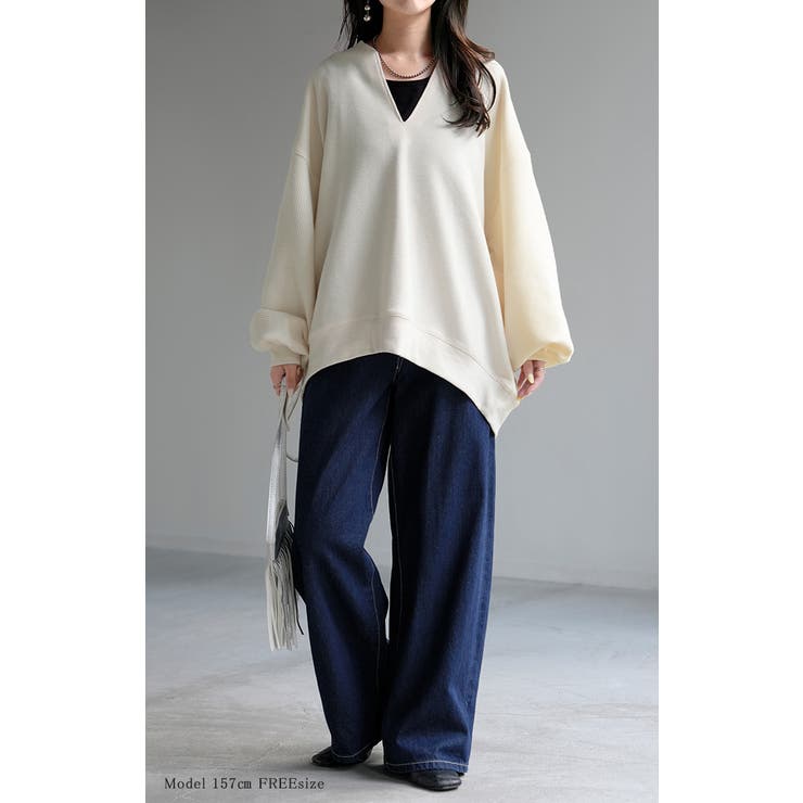 ロンT ワッフル キーネック | HUG.U | 詳細画像17 