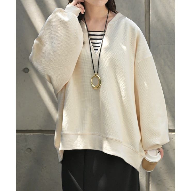 ロンT ワッフル キーネック | HUG.U | 詳細画像5 