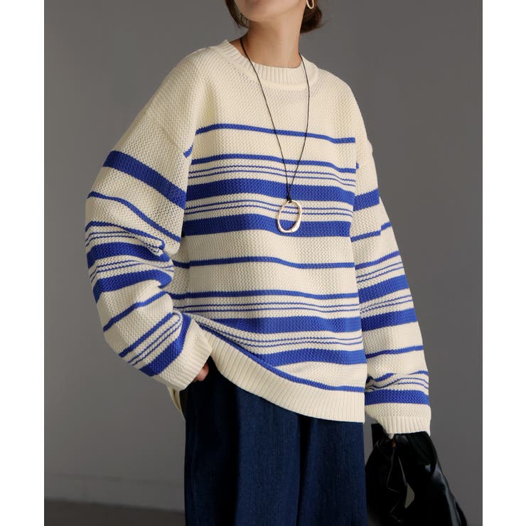 ニット ボーダー スポンジニット | HUG.U | 詳細画像5 