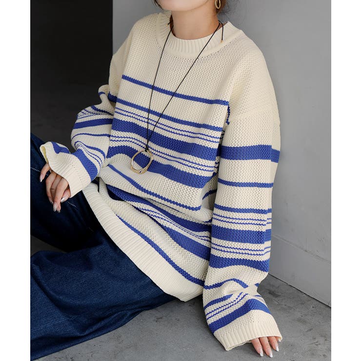 ニット ボーダー スポンジニット | HUG.U | 詳細画像7 