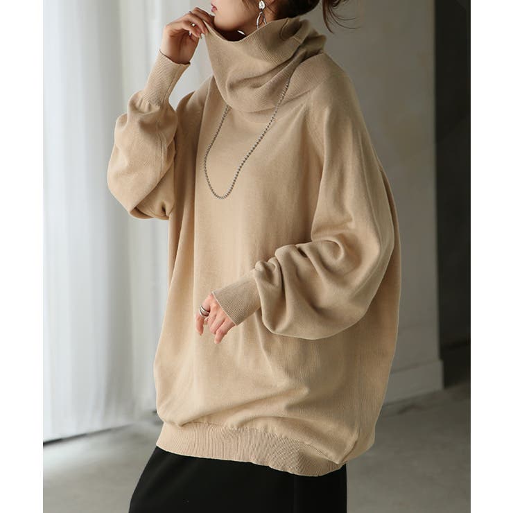 ラテベージュ | ニット ロング 綿100％ | HUG.U