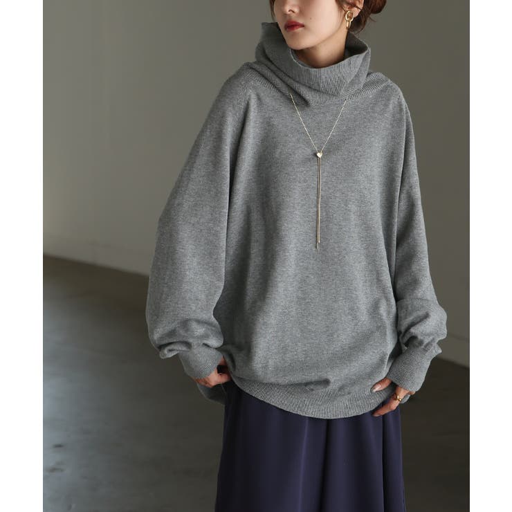 メランジグレー | ニット ロング 綿100％ | HUG.U