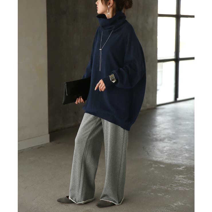 ネイビー | ニット ロング 綿100％ | HUG.U