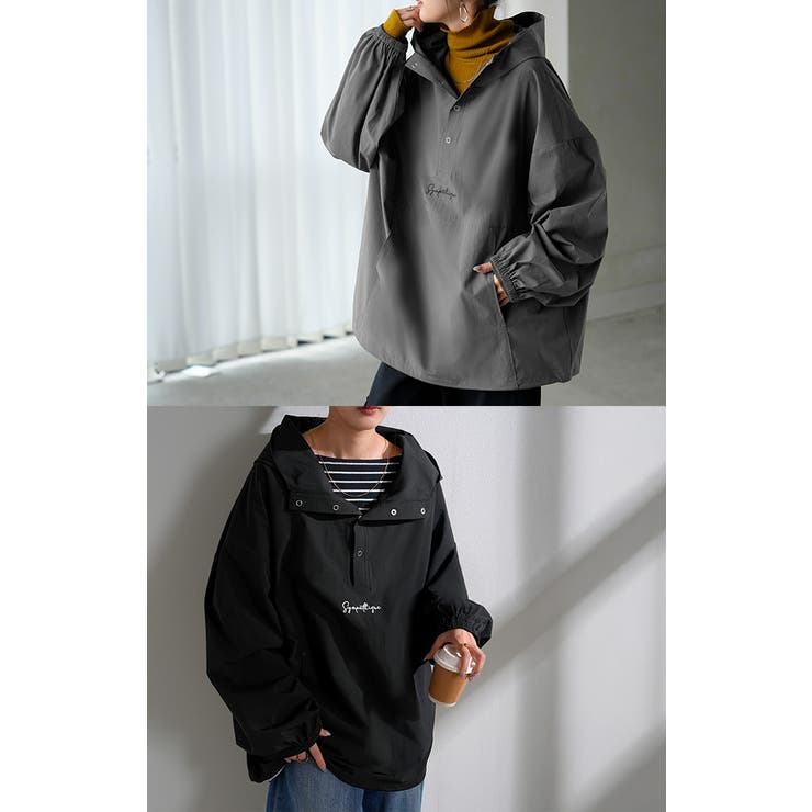 パーカー ナイロン 刺繍 | HUG.U | 詳細画像17 