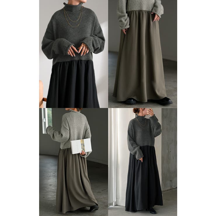 ワンピース ニット ドッキング | HUG.U | 詳細画像20 