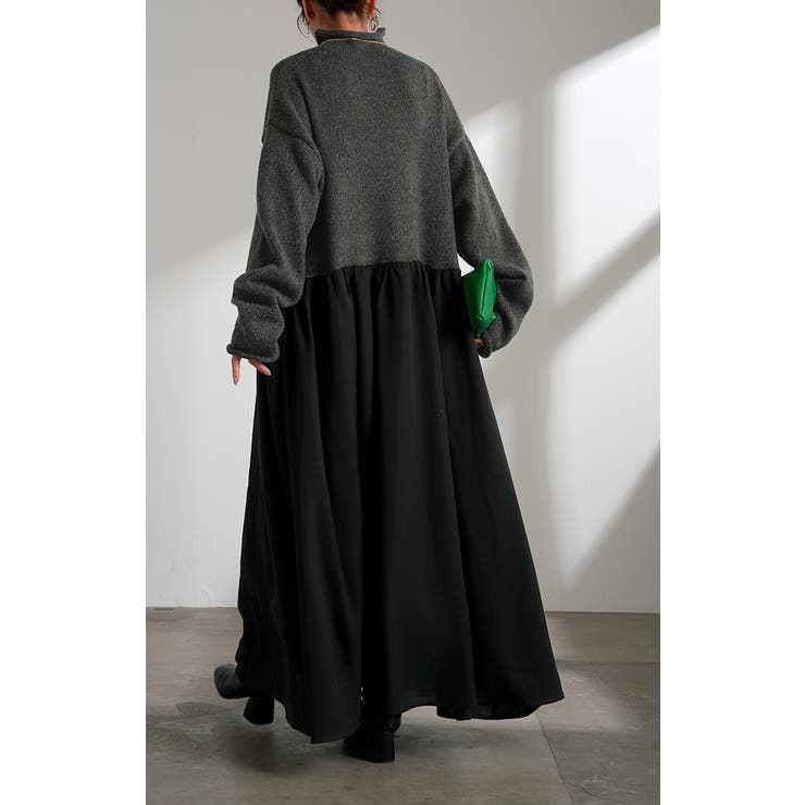 ワンピース ニット ドッキング | HUG.U | 詳細画像9 