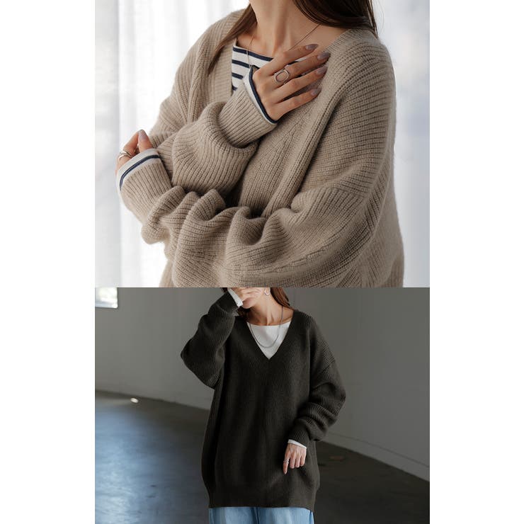 ニット Vネック モヘアニット[品番：HHHW0005201]｜HUG.U（ハグユー