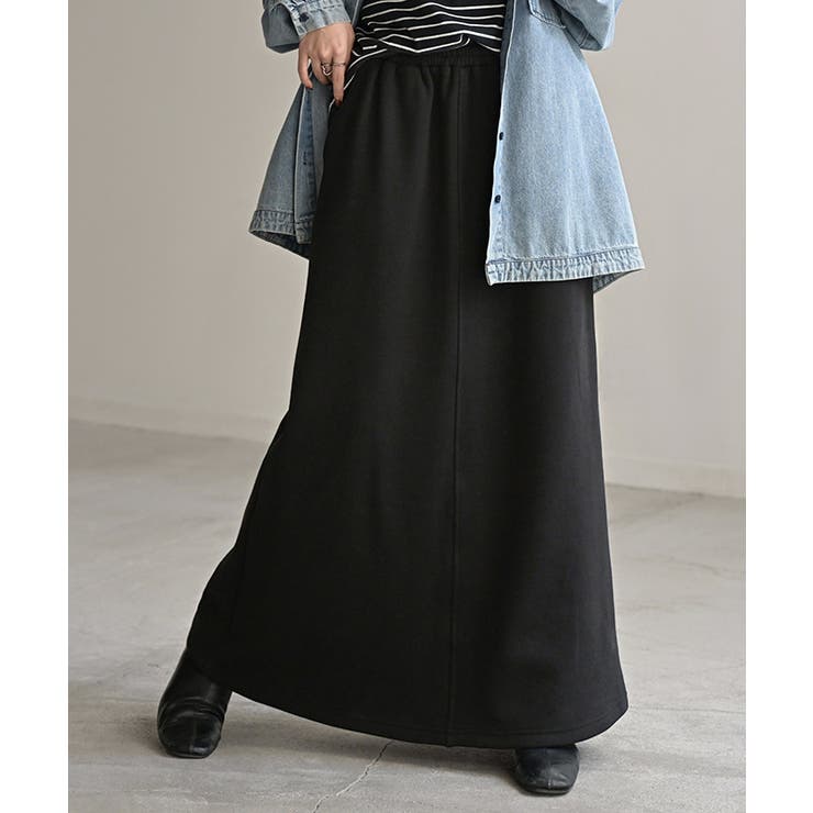 ブラック | スカート ロング 裏シャギー | HUG.U