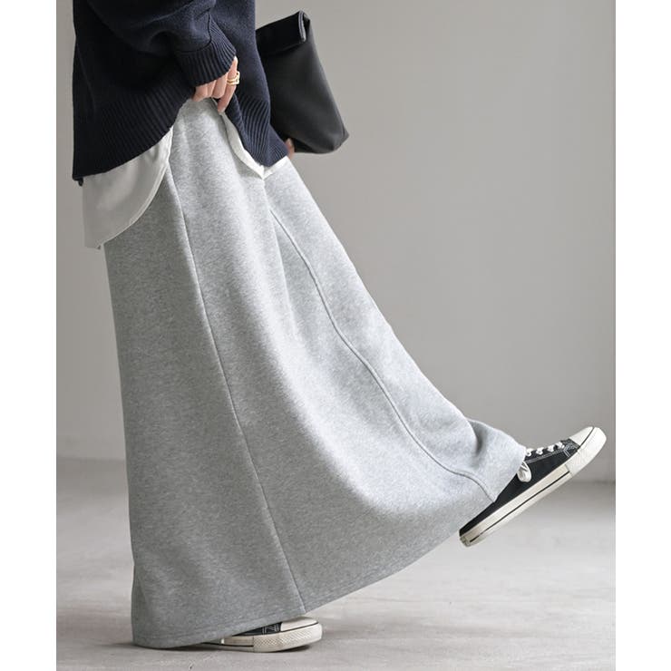 メランジグレー | スカート ロング 裏シャギー | HUG.U