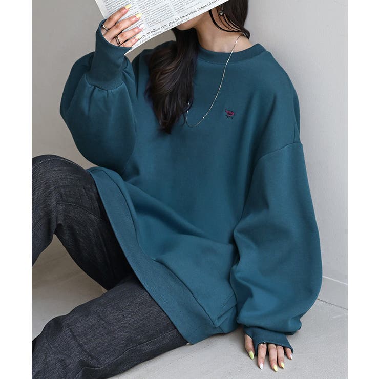 スウェット 裏シャギー 刺繍 | HUG.U | 詳細画像8 