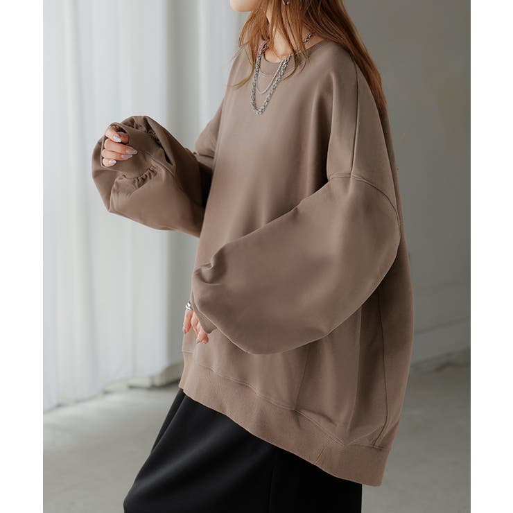 モカブラウン | スウェット ロング ボリュームスリーブ | HUG.U