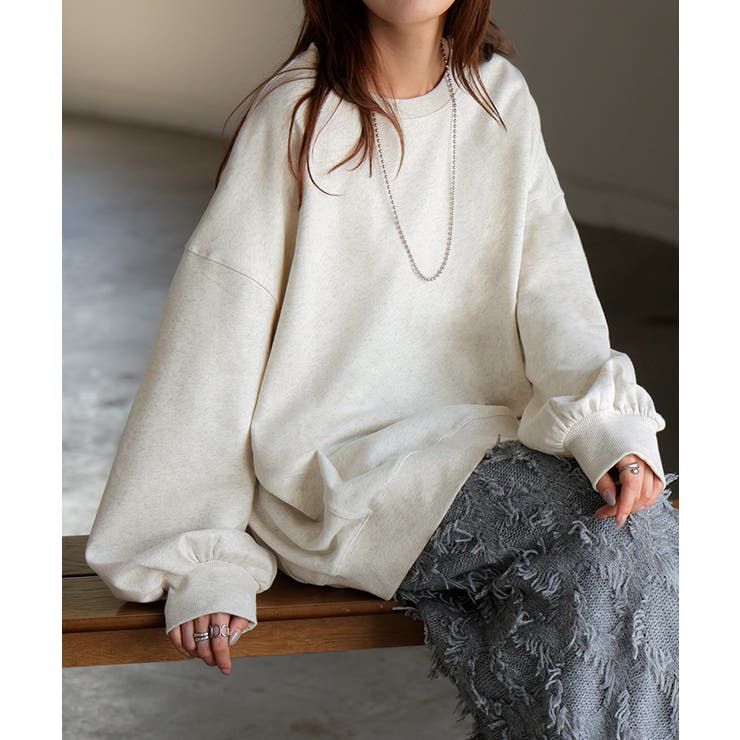 オートミール | スウェット ロング ボリュームスリーブ | HUG.U