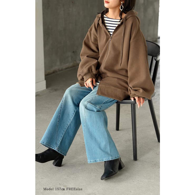 パーカー スウェット ワッフル | HUG.U | 詳細画像3 