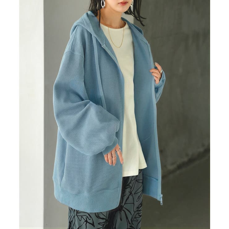 サックスブルー | パーカー スウェット ワッフル | HUG.U