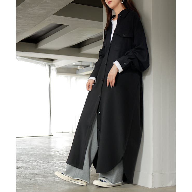 ブラック | ワンピース シャツ 長袖 | HUG.U