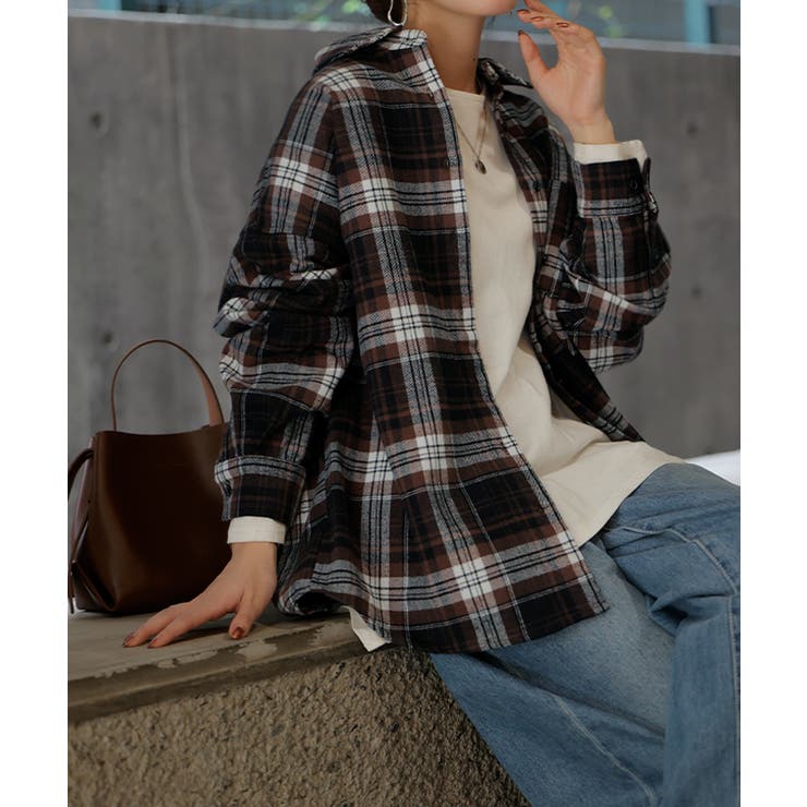 ブラウン | シャツ 綿100％ ネルシャツ | HUG.U