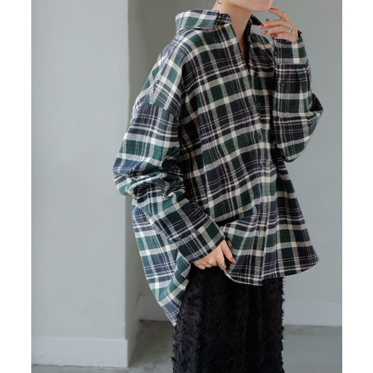 グリーン | シャツ 綿100％ ネルシャツ | HUG.U