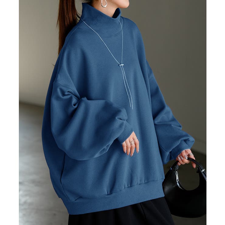 ブルー | スウェット 裏シャギー タートルネック | HUG.U