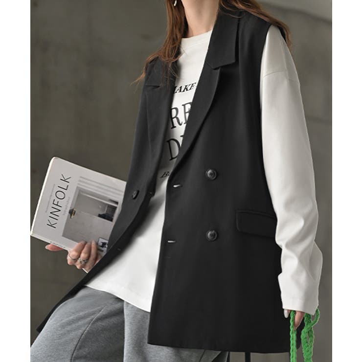 ブラック | ジレ ウール ライク | HUG.U